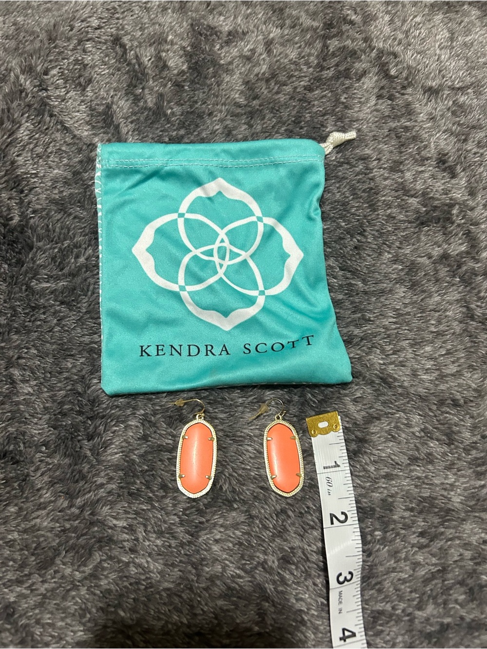 Kendra Scott Elle Gold Drop Earrings Coral & Gold